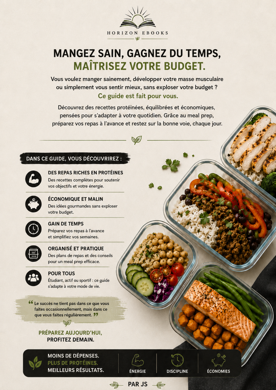 Meal Prep Protéiné et Économique — quatrième de couverture