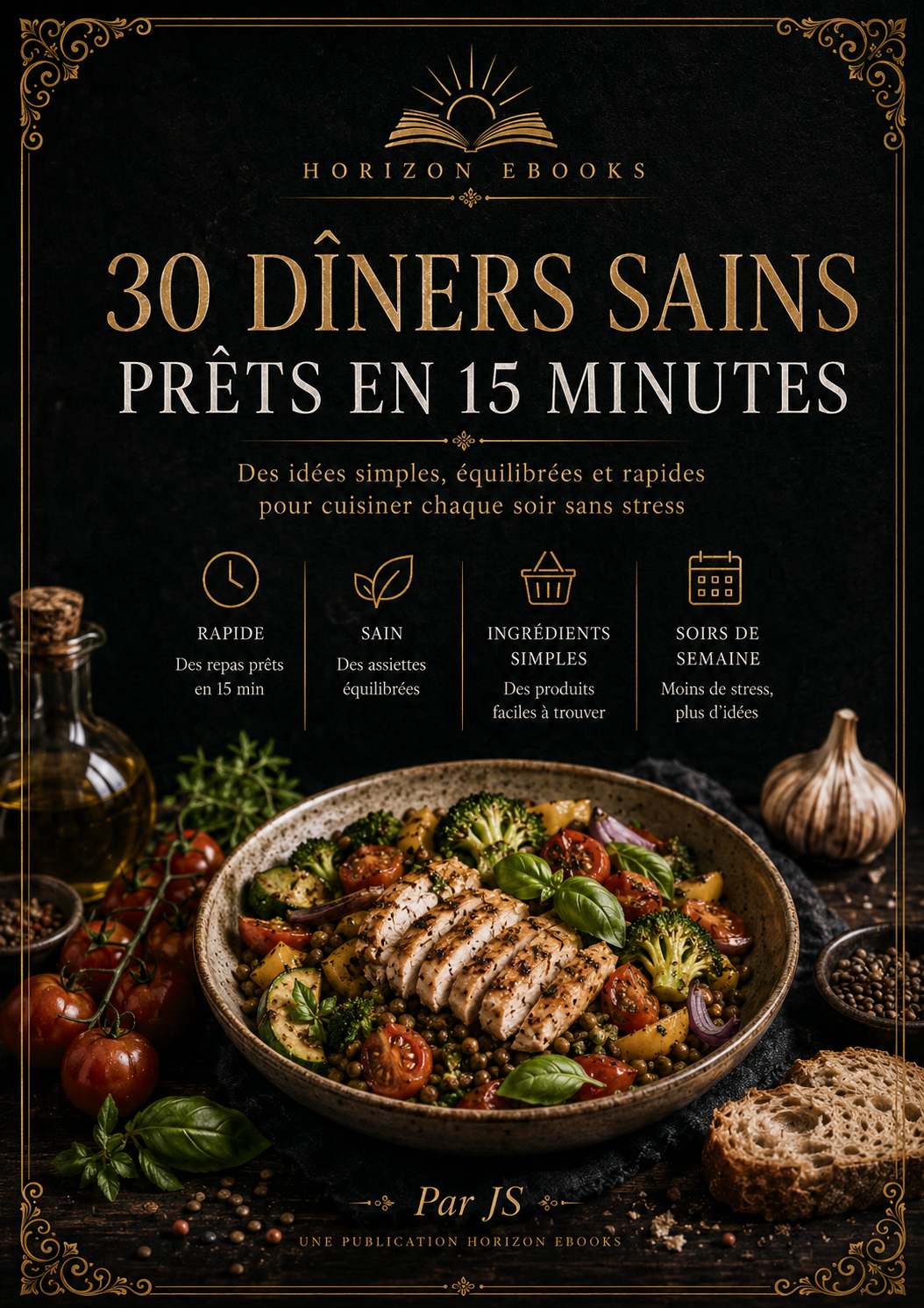 30 dîners sains prêts en 15 minutes — couverture
