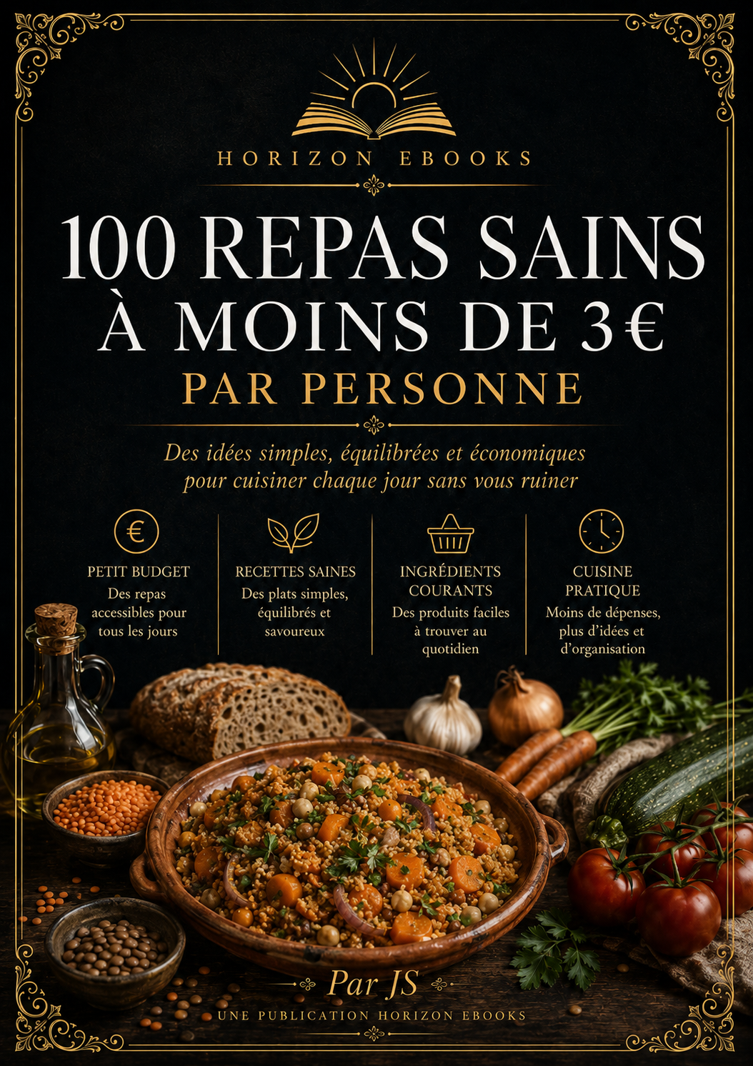 100 repas sains à moins de 3 € par personne — couverture