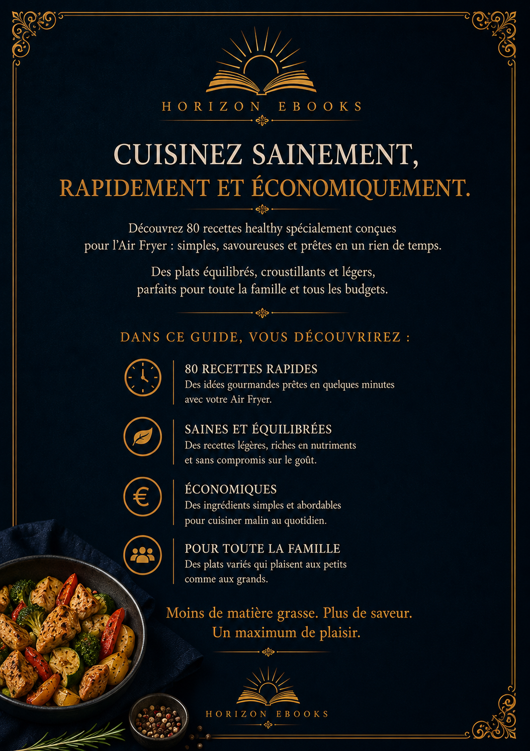 Air Fryer Healthy : 80 recettes rapides et économiques — quatrième de couverture
